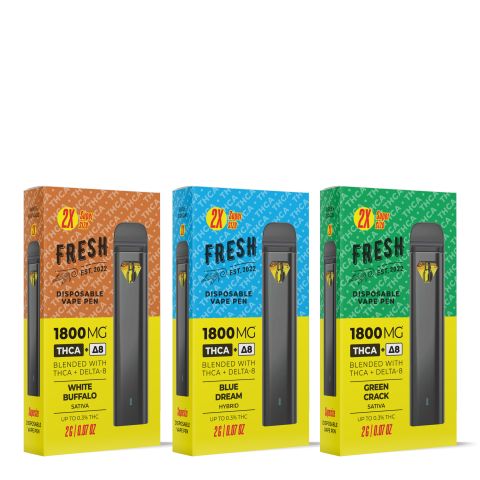 THCA, D8 Vape Pens Bundle - 1800mg - Fresh - Thumbnail 1
