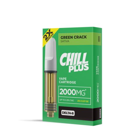 D8 Vape Cart - 2000mg - Green Crack - Sativa - 2ml - Chill Plus - Thumbnail 3