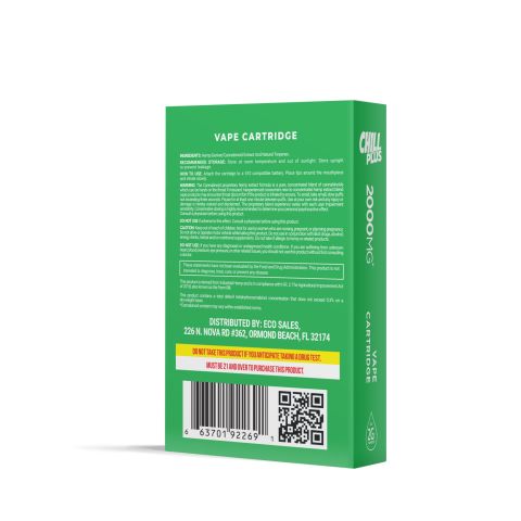 D8 Vape Cart - 2000mg - Green Crack - Sativa - 2ml - Chill Plus - Thumbnail 4