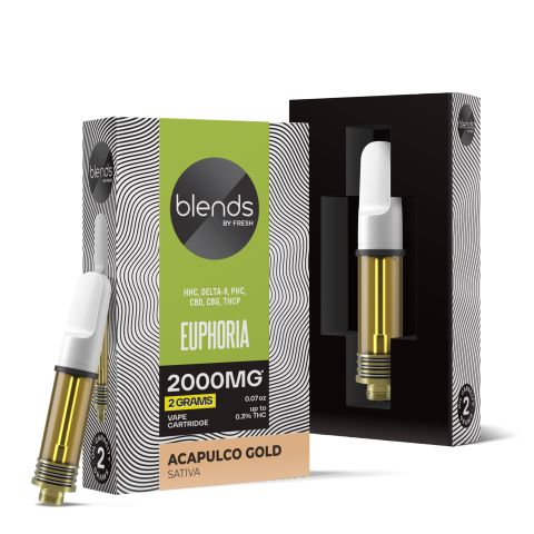 Euphoria Blend - 2000mg - Sativa Vape Cart - 2ml - Blends by Fresh - Thumbnail 1