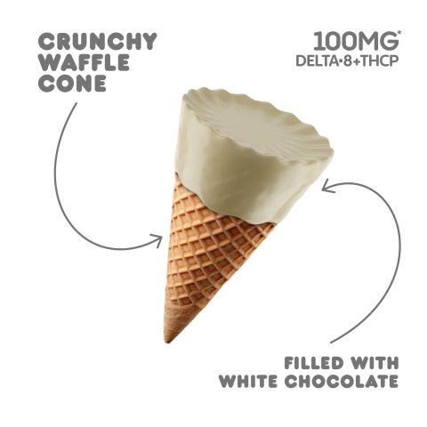 D8, THCP Waffle Cones - 100mg - White Chocolate - Chill Plus - Thumbnail 4