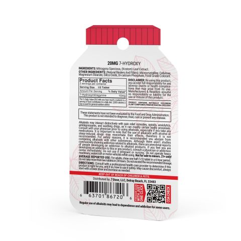 7-Hydroxy Tablets - 20mg - Berries - 1ct - 7Dose - Thumbnail 6
