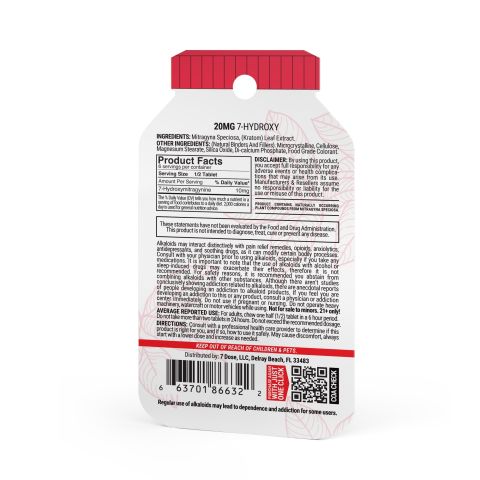7-Hydroxy Tablets - 20mg - Berries - 3ct - 7Dose - Thumbnail 6