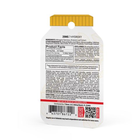 7-Hydroxy Tablets - 20mg - Citrus - 1ct - 7Dose - Thumbnail 6