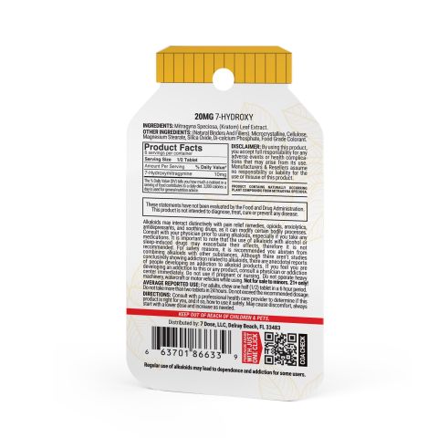 7-Hydroxy Tablets - 20mg - Citrus - 3ct - 7Dose - Thumbnail 5