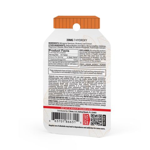 7-Hydroxy Tablets - 20mg - Mango - 3ct - 7Dose - Thumbnail 6