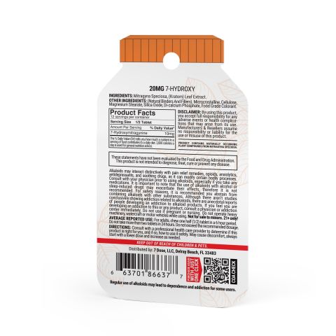 7-Hydroxy Tablets - 20mg - Mango - 6ct - 7Dose - Thumbnail 6