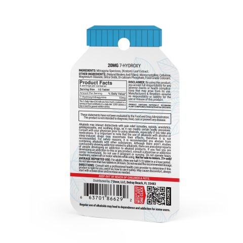 7-Hydroxy Tablets - 20mg - Unflavored - 3ct - 7Dose - Thumbnail 6