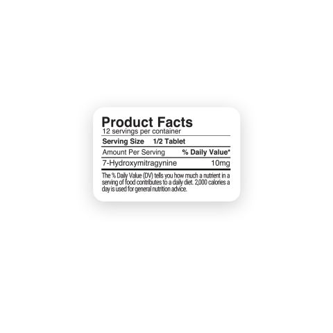 7-Hydroxy Tablets - 20mg - Unflavored - 6ct - 7Dose - Thumbnail 5