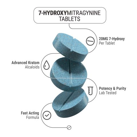 7-Hydroxy Tablets - 20mg - Unflavored - Chill Extreme - Thumbnail 2