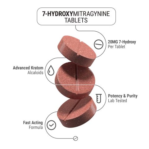 7-Hydroxy Tablets - 30mg - Berries - 3ct - 7Dose - Thumbnail 4