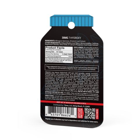 7-Hydroxy Tablets - 30mg - Unflavored - 3ct - 7Dose - Thumbnail 5