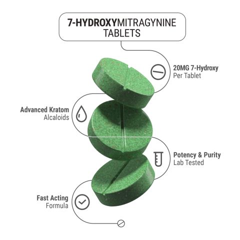 7-Hydroxy Tablets - 20mg - Mint - 1ct - Döz - Thumbnail 4