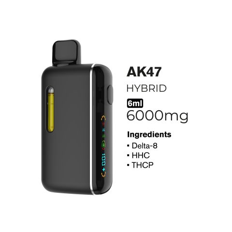 D8, HHC, THCP Vape Pen - 6000mg - AK47 - Hybrid - 6ml - Fresh - Thumbnail 2