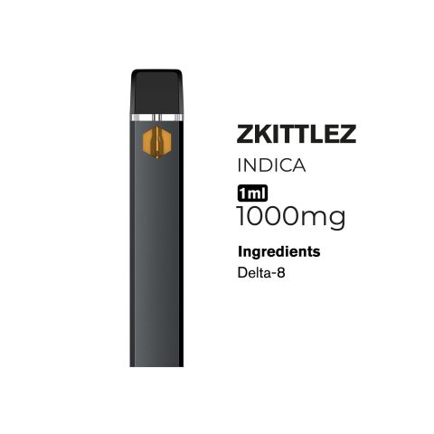 Delta 8 Vape Pen - 1000mg - Zkittlez - Indica - 1ml - 10X - Thumbnail 2