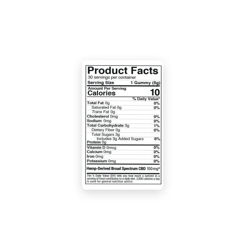 Broad Spectrum CBD Gummies - 100mg - Chill - Thumbnail 5