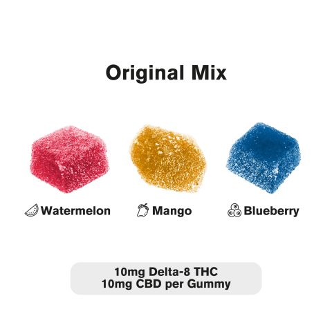 CBD, D8 Gummies - 20mg - Original Mix - 10X - Thumbnail 3