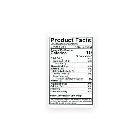 CBD Isolate Gummies - 10mg - Chill - Thumbnail 5