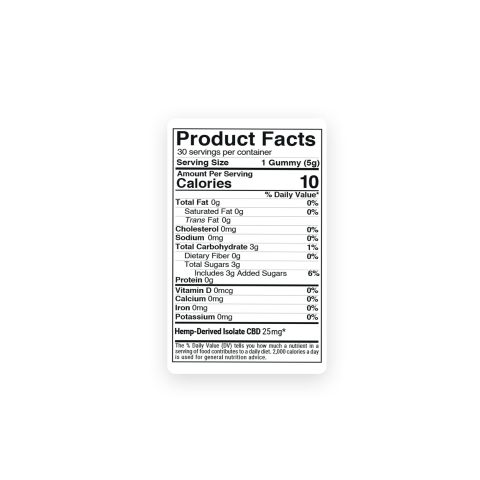 CBD Isolate Gummies - 25mg - Chill - Thumbnail 5