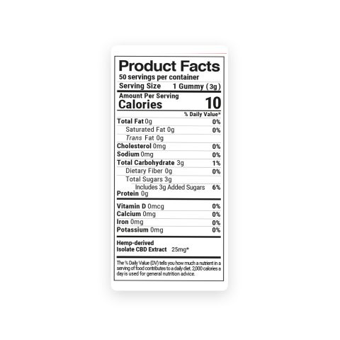 CBD Isolate Gummy Bears - 25mg - Diamond CBD - Thumbnail 7
