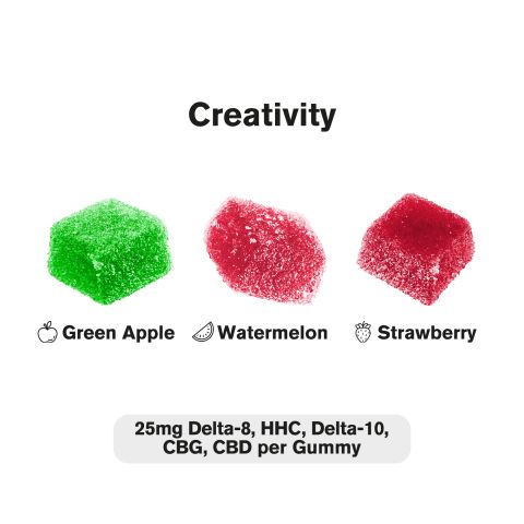 Creativity Blend - 25mg - D8, HHC, D10, CBG, CBD Gummies - Blends by Fresh - Thumbnail 3