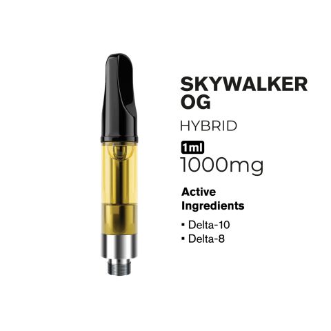 D10, D8 Vape Cart - 1000mg - Skywalker OG - Sativa - 1ml - Hyper - Thumbnail 2