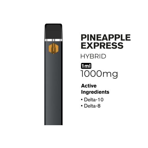 D10, D8 Vape Pen - 1000mg - Pineapple Express - Hybrid - 1ml - Hyper - Thumbnail 2