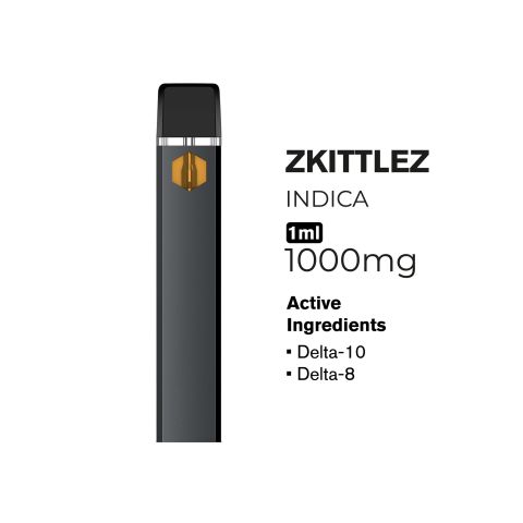 D10, D8 Vape Pen - 1000mg - Zkittles - Indica - 1ml - Hyper - Thumbnail 2
