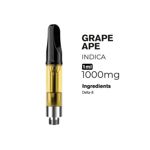 D8 Vape Cart - 1000mg - Grape Ape - Indica - 1ml - 10X - Thumbnail 2