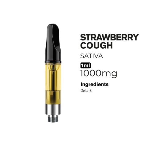 D8 Vape Cart - 1000mg - Strawberry Cough - Sativa - 1ml - 10X - Thumbnail 2