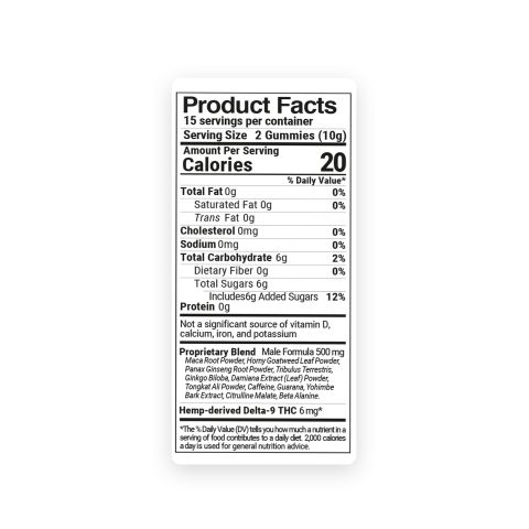 D9, Male Libido Blend Gummies - Blueberry - D9 THC - Thumbnail 5