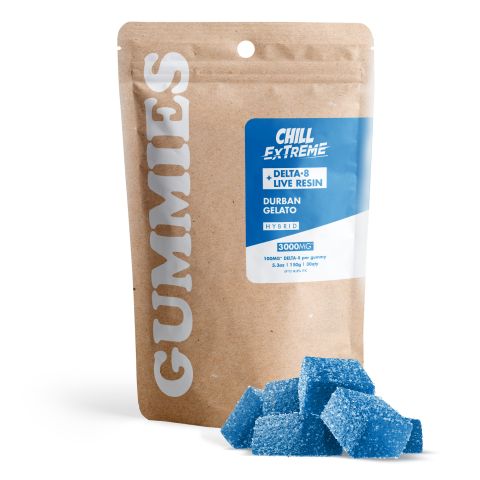Delta 8 + Live Resin Gummies - 100mg - Durban Gelato - Hybrid - Thumbnail 1