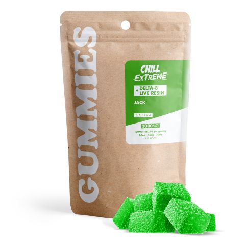 Delta 8 + Live Resin Gummies - 100mg - Jack Herer - Sativa - Thumbnail 1