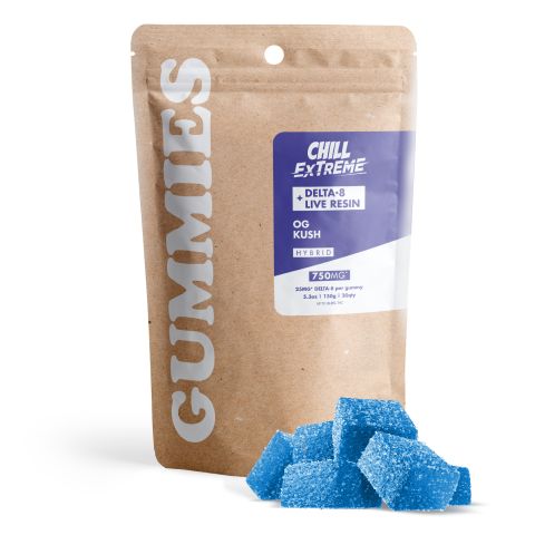 Delta 8 + Live Resin Gummies - 25mg - OG Kush - Hybrid - Thumbnail 1