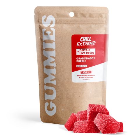 Delta 8 + Live Resin Gummies - 50mg - Granddaddy Purple - Indica - Thumbnail 1