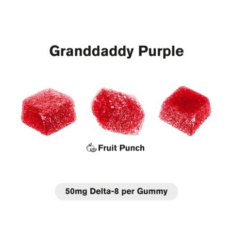 Delta 8 + Live Resin Gummies - 50mg - Granddaddy Purple - Indica - Thumbnail 3