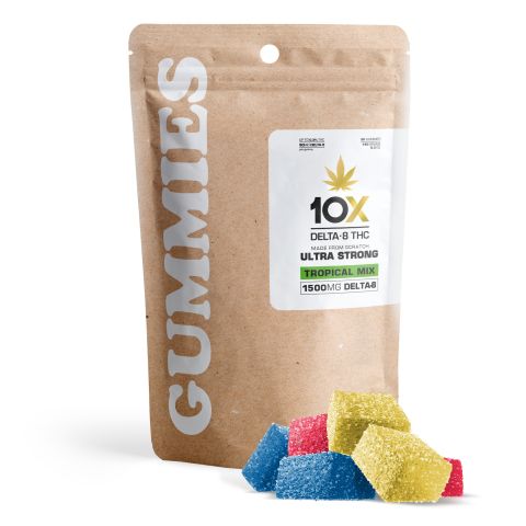 Delta 8 THC Gummies - 50mg - Tropical Mix - 10X - Thumbnail 1