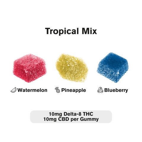 Delta 8 THC Gummies - 50mg - Tropical Mix - 10X - Thumbnail 3