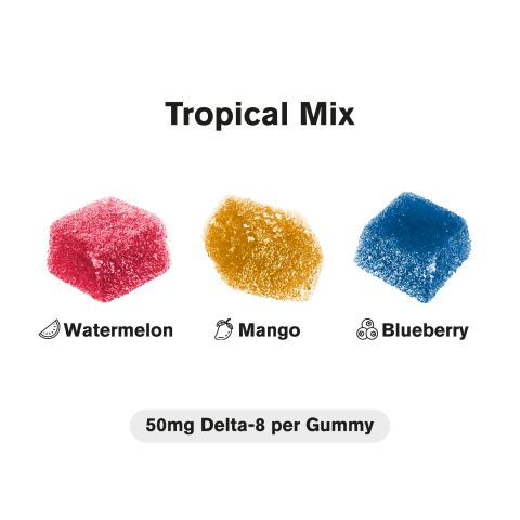 Delta 8 THC Gummies - 50mg - Tropical Mix - Chill Plus - Thumbnail 3