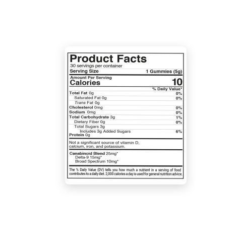 Double Pleasure Blend - 25mg - D9, Broad Spectrum CBD Gummies - Chill Extreme - Thumbnail 5