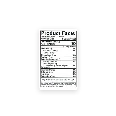 Full Spectrum CBD Gummies - 100mg - Chill - Thumbnail 5