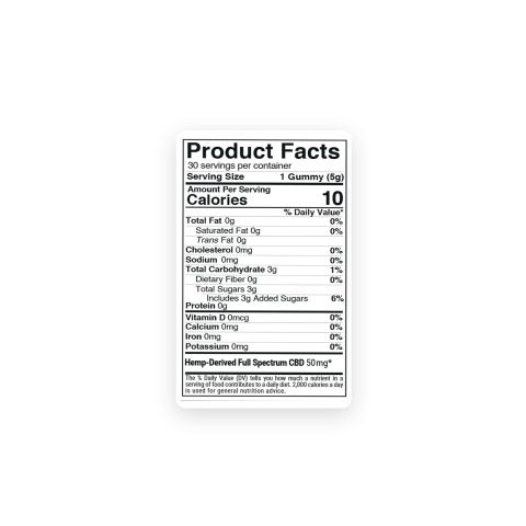 Full Spectrum CBD Gummies - 50mg - Chill - Thumbnail 5