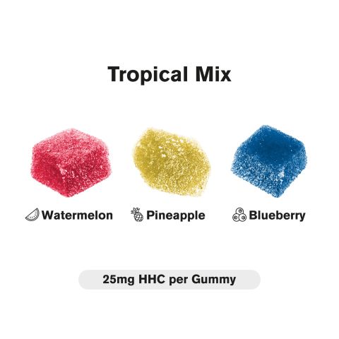 HHC Cube Gummies - 25mg - Tropical Mix - Artisan - Thumbnail 3