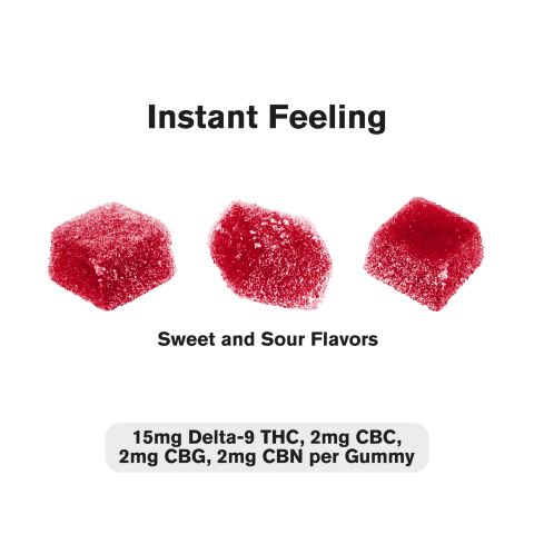 Nano D9, CBN, CBG, CBC Gummies - 21mg - Sweet & Sour - D9 THC - Thumbnail 3