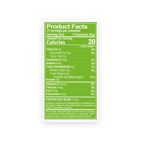 Terpene Gummies - 10mg - Calm - Green Apple - Terps Gummies - Thumbnail 8