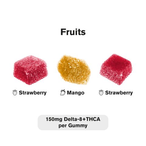 THCA, D8 Gummies - 150mg - Fruits - Fresh - Thumbnail 3