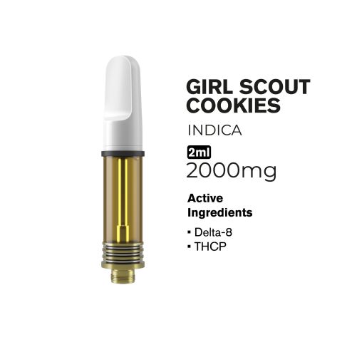 THCP, D8 Vape Cart - 2000mg - Girl Scout Cookies - Indica - 2ml - Fresh - Thumbnail 2