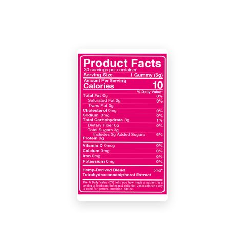 THCP Gummies - 5mg - Strawberry - Fresh - Thumbnail 5