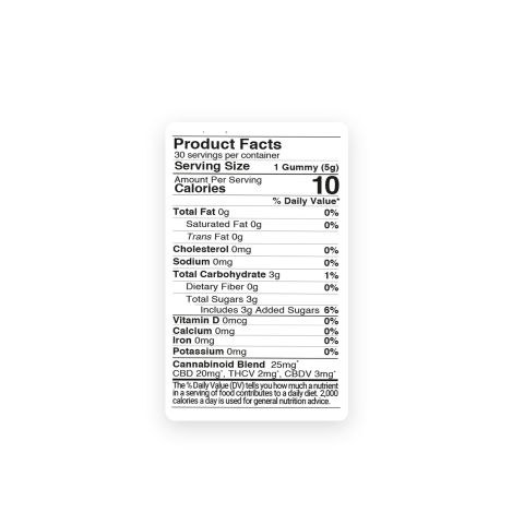 THCV, CBD, CBDV Weight Management Gummies - 25mg - Canna Slim - Thumbnail 5