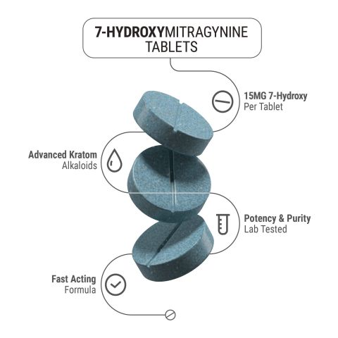 7-Hydroxy Tablets - 15mg - Unflavored - Chill Extreme - Thumbnail 4